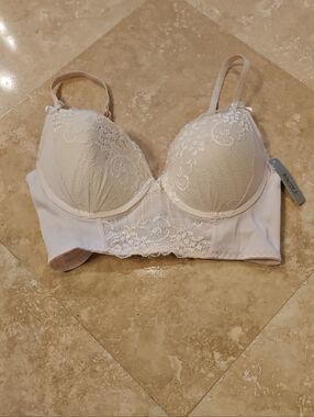 NWT sophie b. Lace Mid-line Underwire Bra in BLUSH/Cream